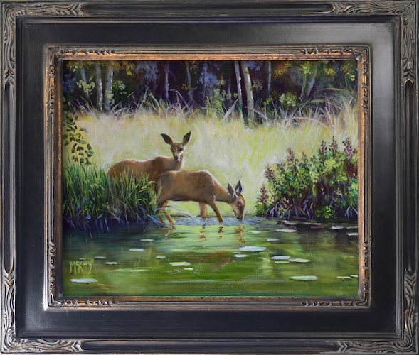 Click to view detail for Fawn At Pond 8x10 $450